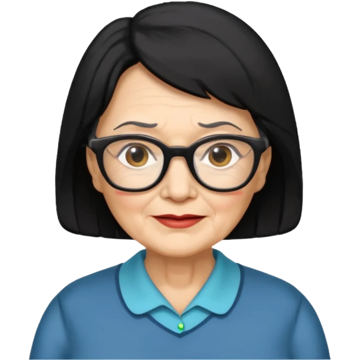 Old Lady 54 age black hair light skin emoji