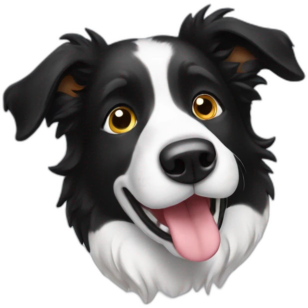Dog border collie pointed ears emoji