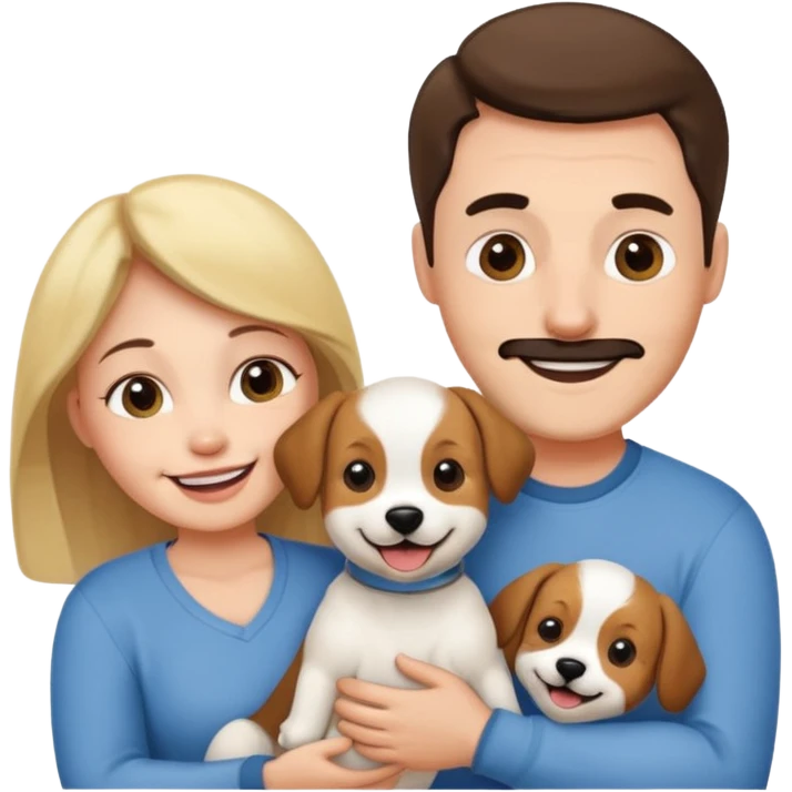 Maman papa avec son bébé chien emoji
