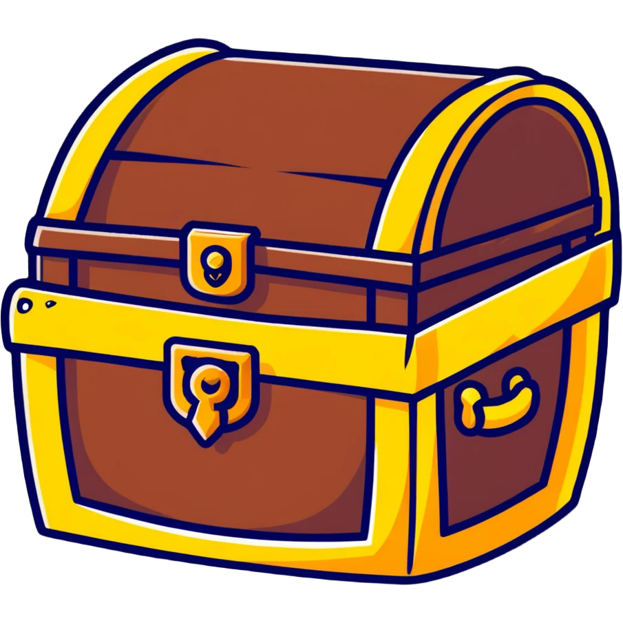 pirate treasure chest with gold emoji
