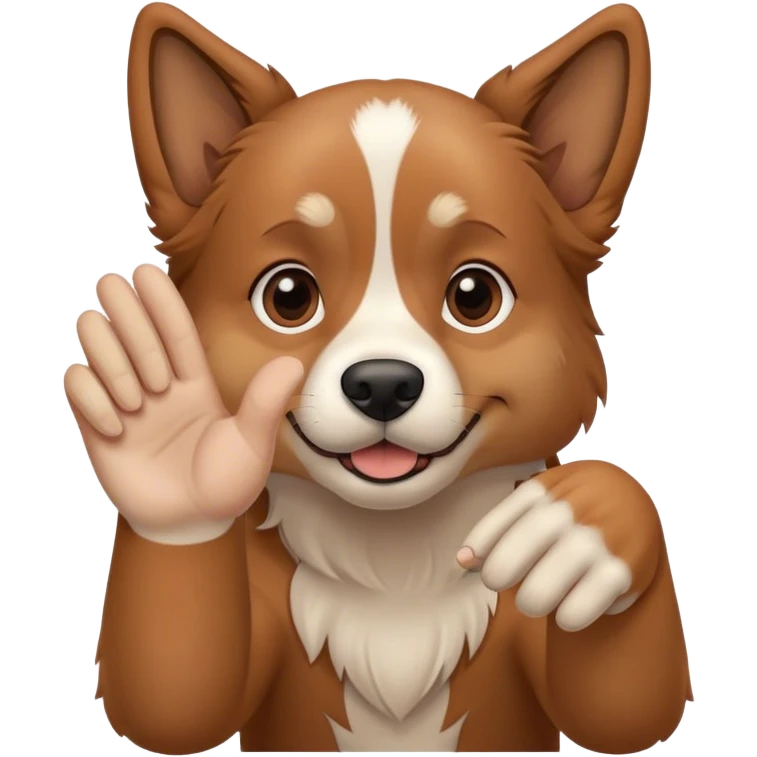 Dog flipping someone off emoji