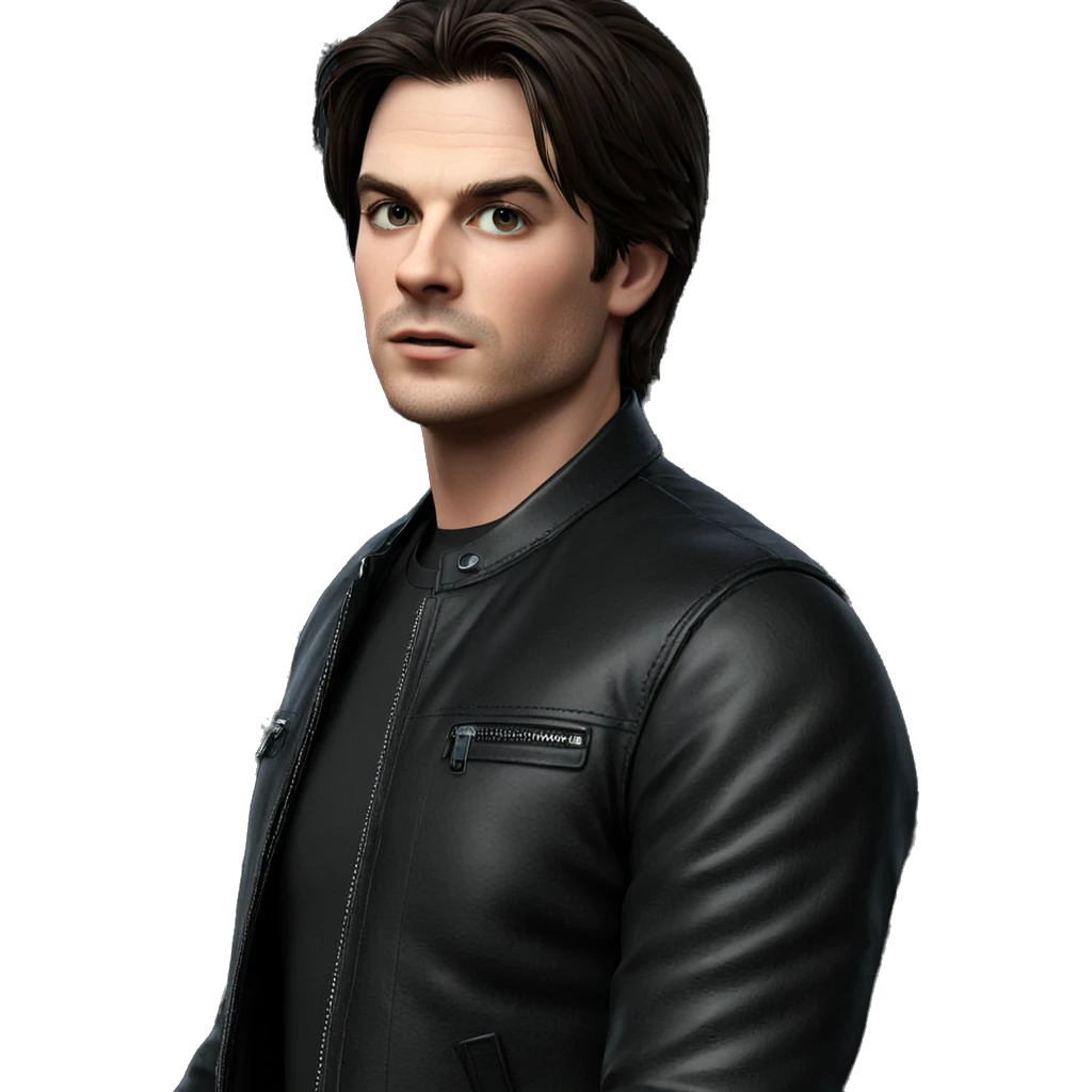 intense gaze in leather jacket emoji