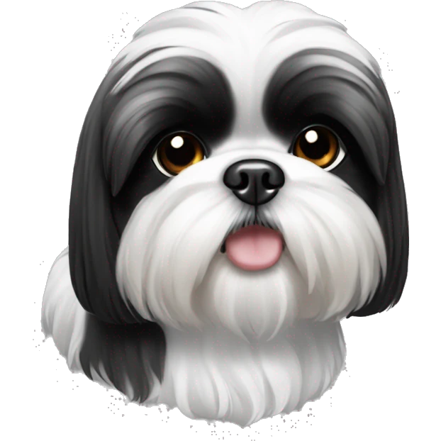 Black and white Shih Tzu emoji