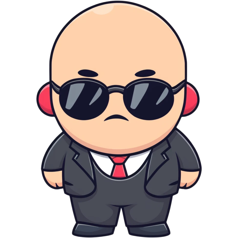 cute round mafia boss with rosy cheeks and tiny sunglasses emoji