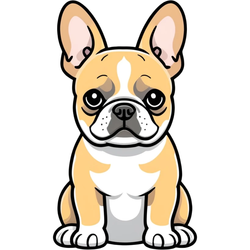 Tan and grey French bulldog  emoji