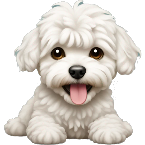 Maltipoo celebrating  emoji