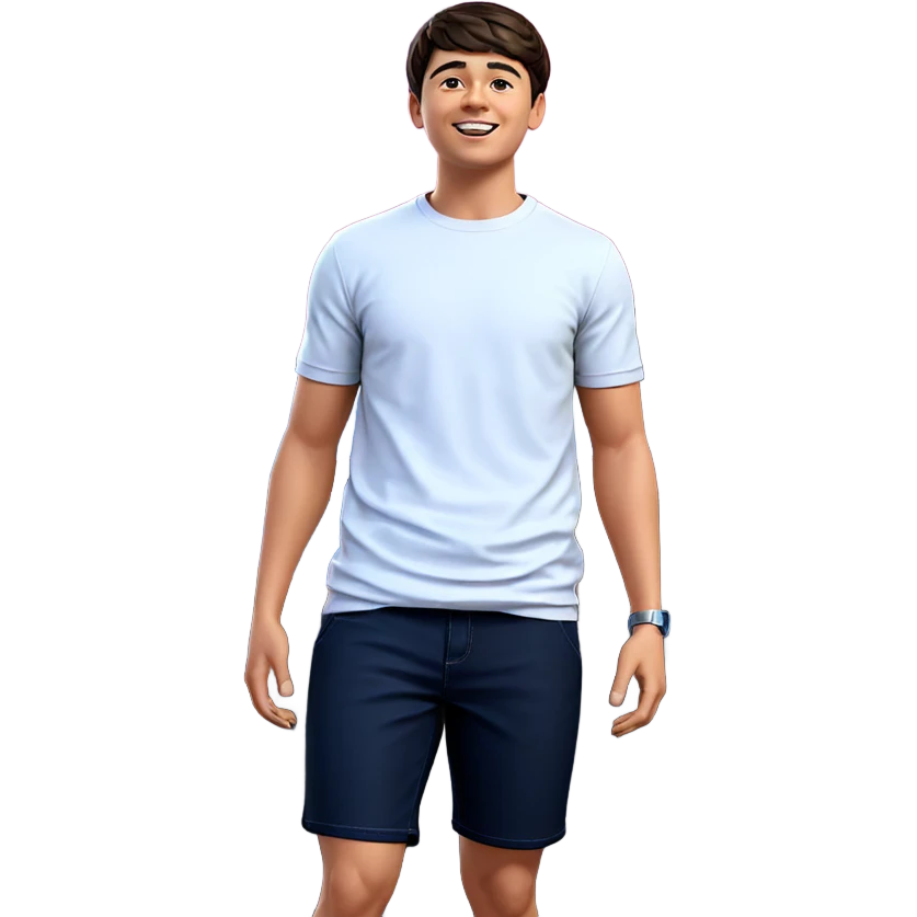 happy boy in casual wear emoji
