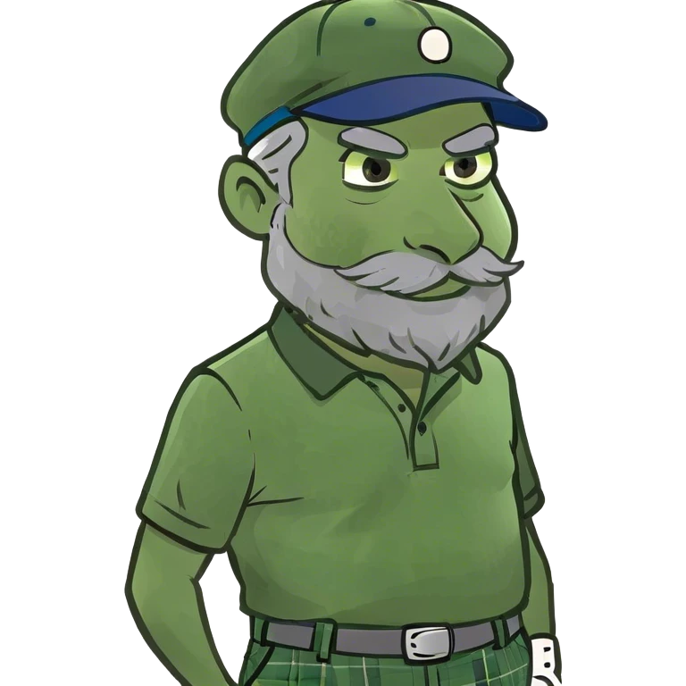 Golfer with grey beard emoji