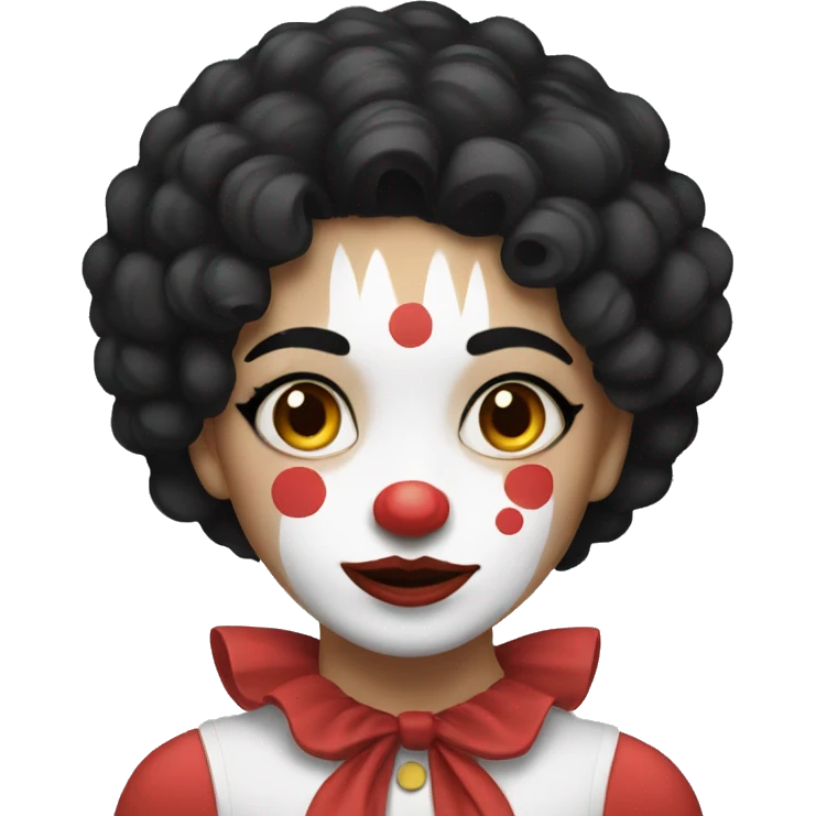 Girl with black hair and clown makeup  emoji