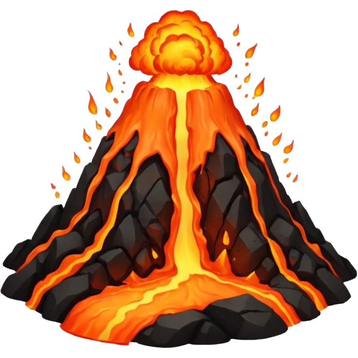 volcano big lava eruption  emoji
