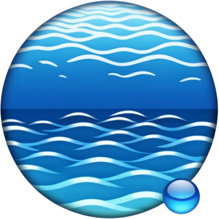 Chrome metallic ocean emoji