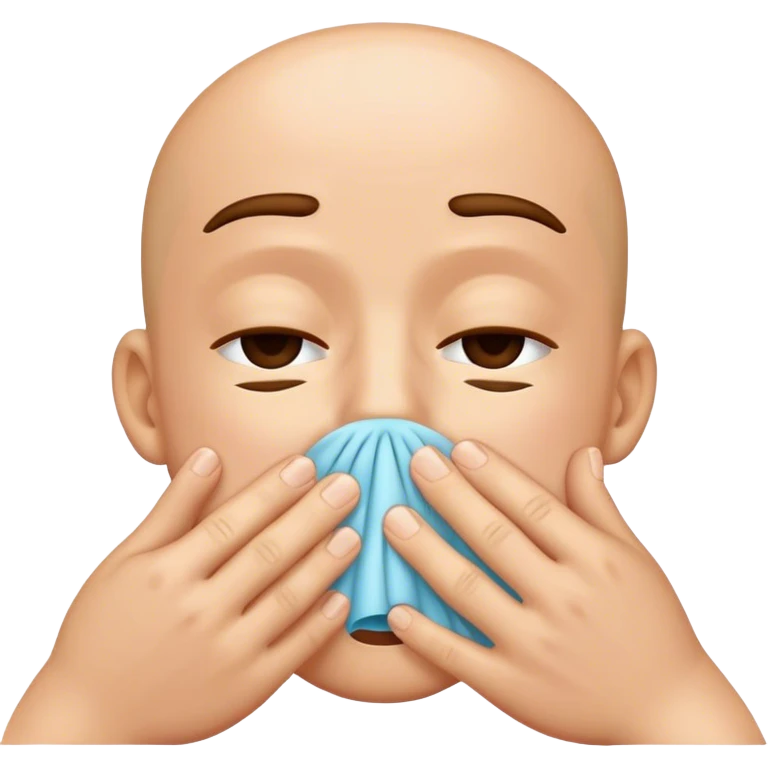 Sneezing on a hand emoji