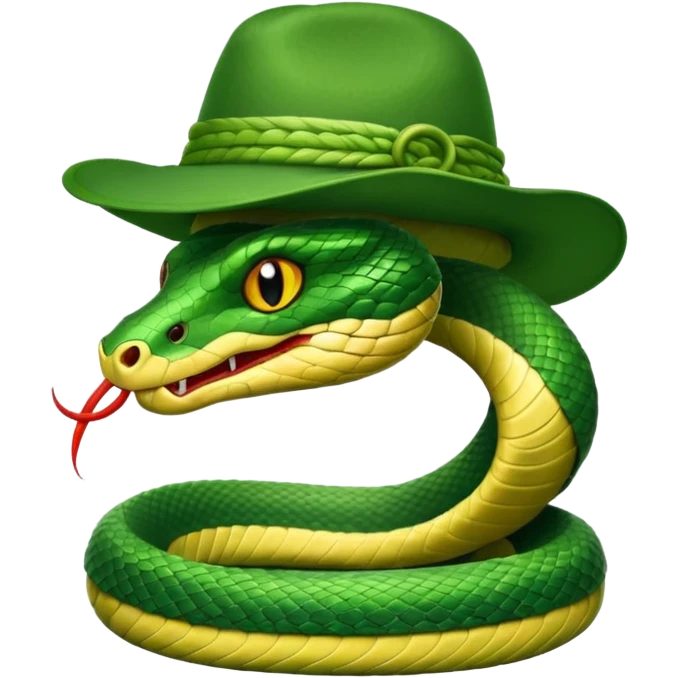 şapka takan yılan emoji