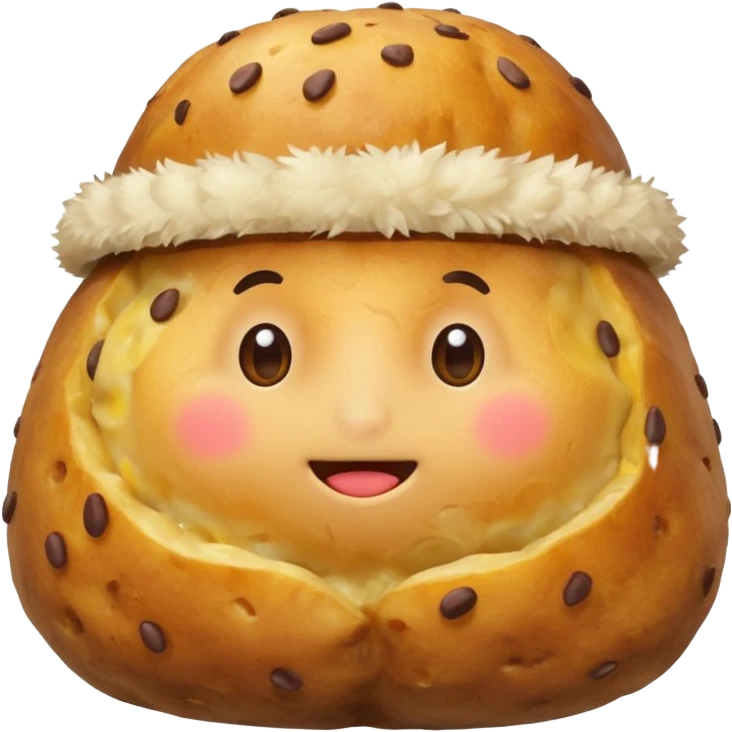 Jacket potato with a hat  emoji