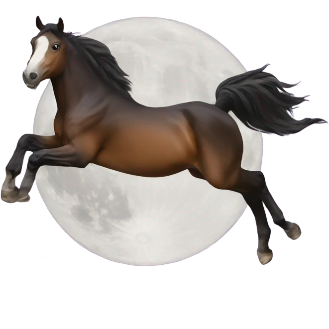 Horse jumping over the moon emoji