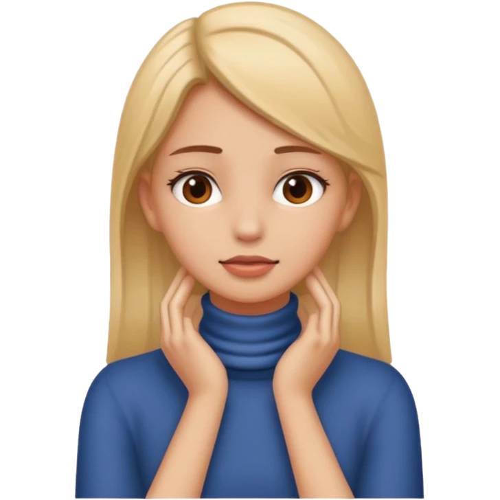 a girl who has her hands in her neck  emoji