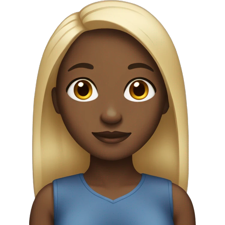 Black girl with straight hair emoji