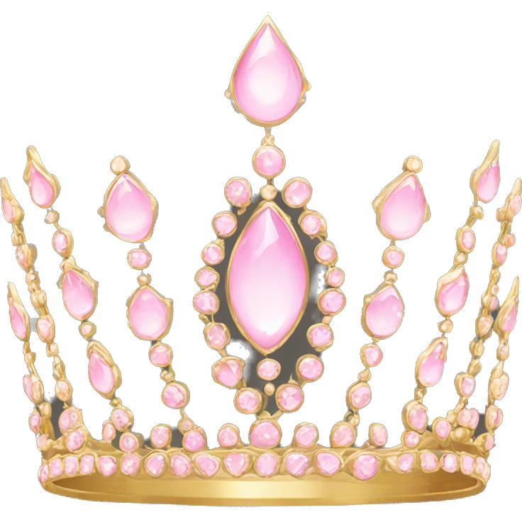Gold tiara with light pink jewels emoji