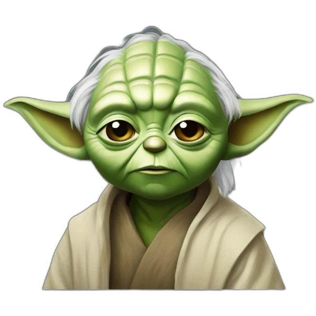 Yoda with a fade emoji