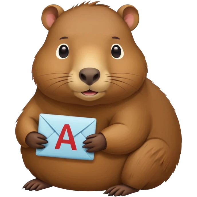 Un capybara kawail avec la lettre A  emoji