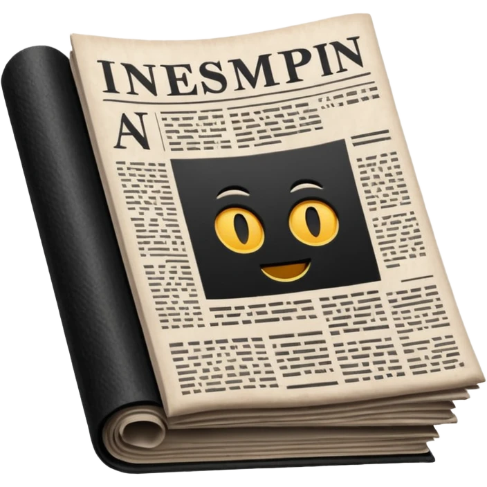 all-black or dark newspaper (it's important to not generate it with white spaces) emoji