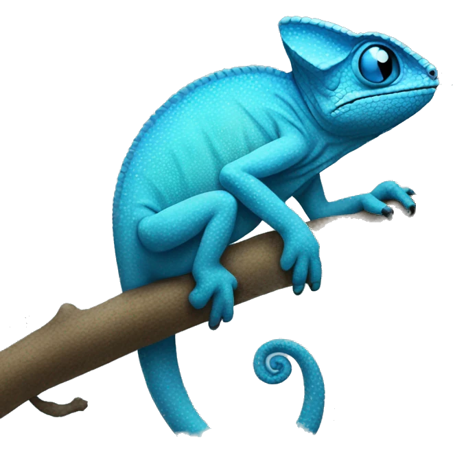 A blue chameleon emoji