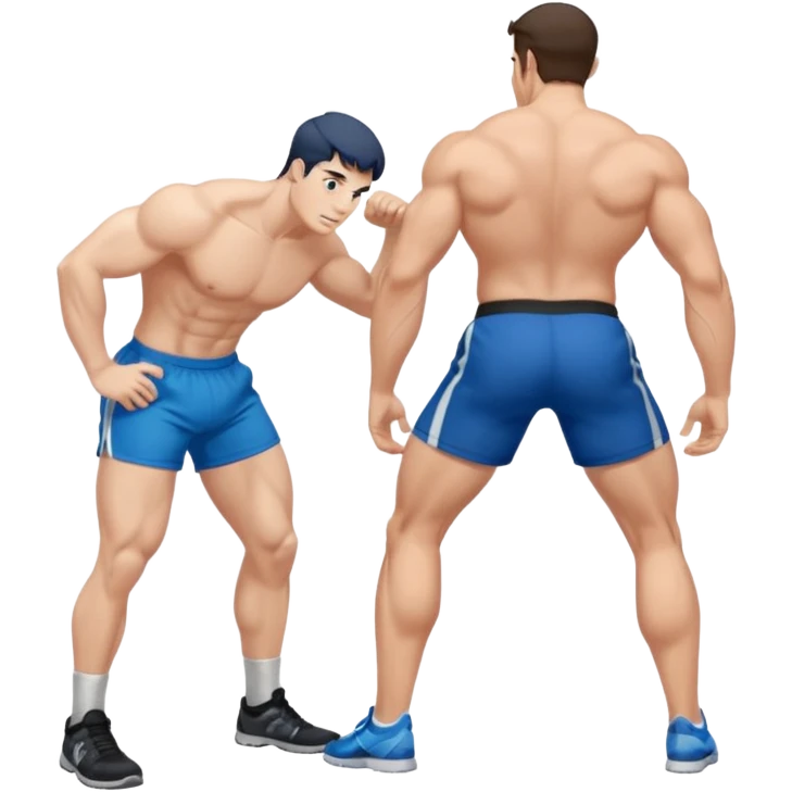 make a man bend over forward and another man standing behind as in a provocative sensual setting emoji