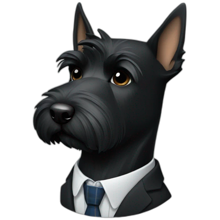 Scottish terrier black in suit emoji