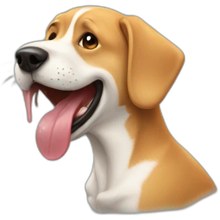 Dog Licking his owner emoji