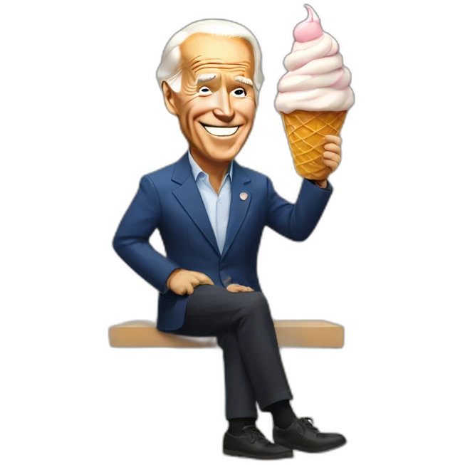 Biden with ice cream cone emoji