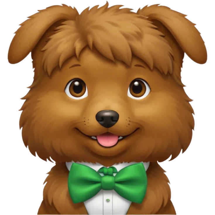 dog with a green bow tie emoji