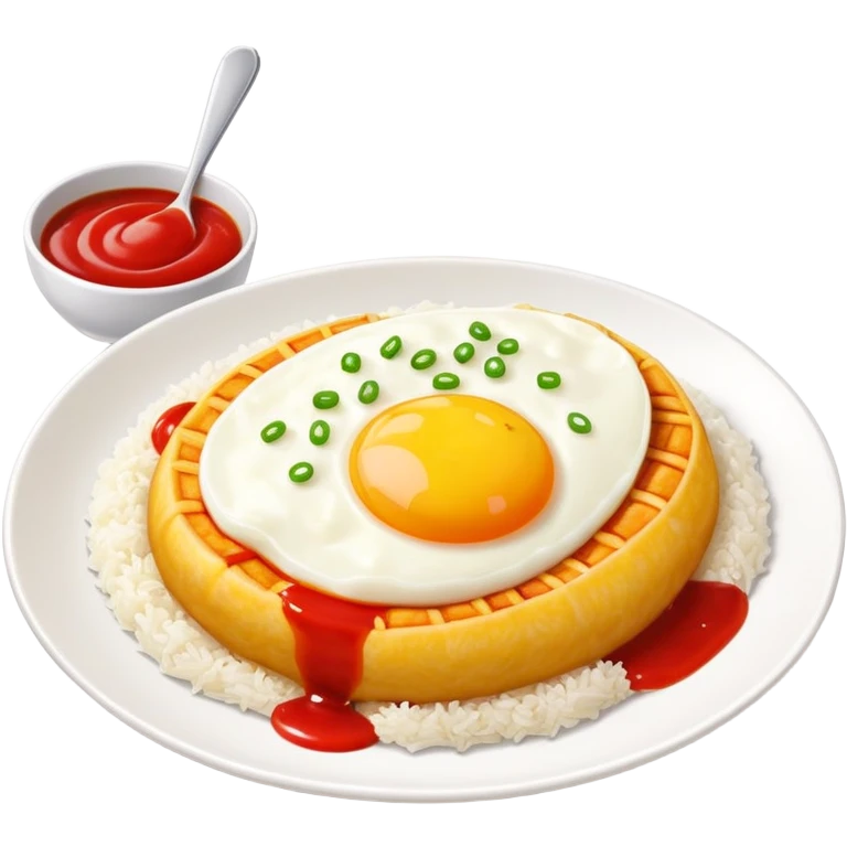 Japanese omurice dish with ketchup on top emoji