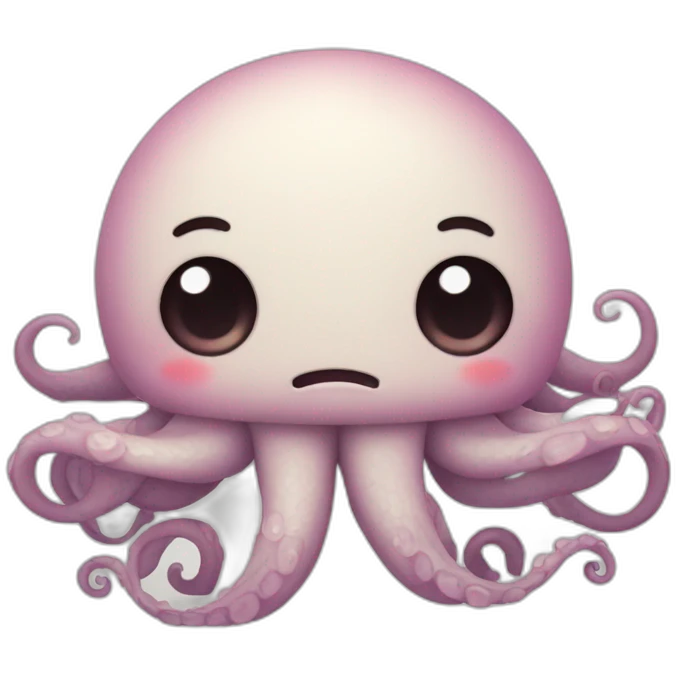 Cute kraken cute face eyes closed making yoga emoji