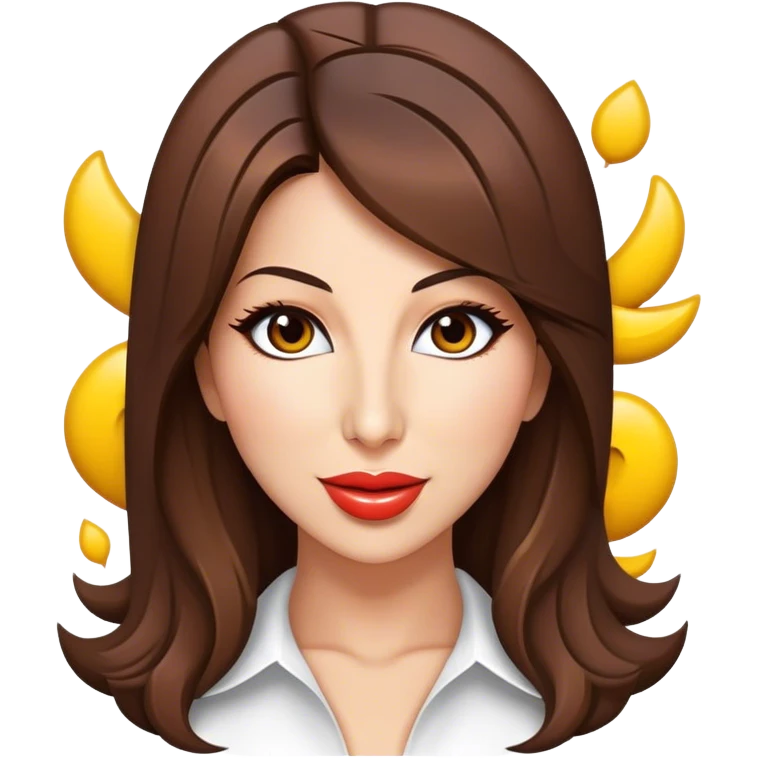 Cinematic Realistic Nancy Ajram Pop Culture Emoji, depicted with a charismatic modern portrayal of the celebrated singer rendered with crisp detail and energetic lighting. emoji