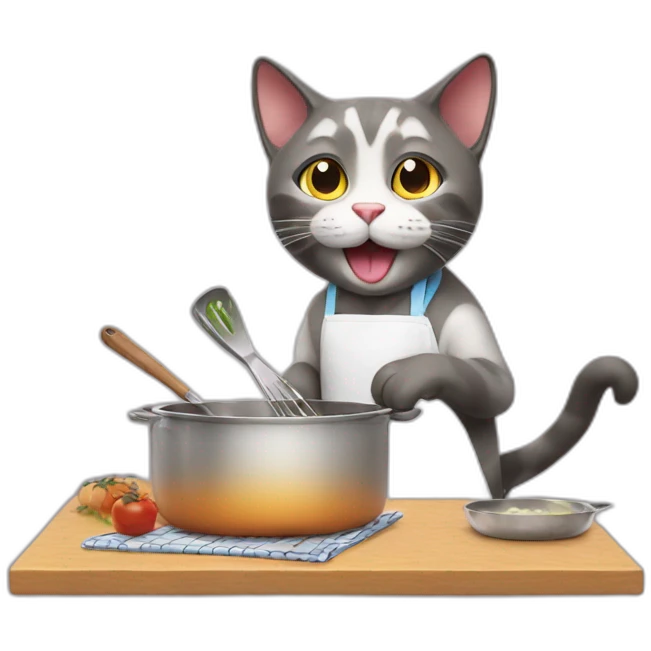 cat cooking emoji