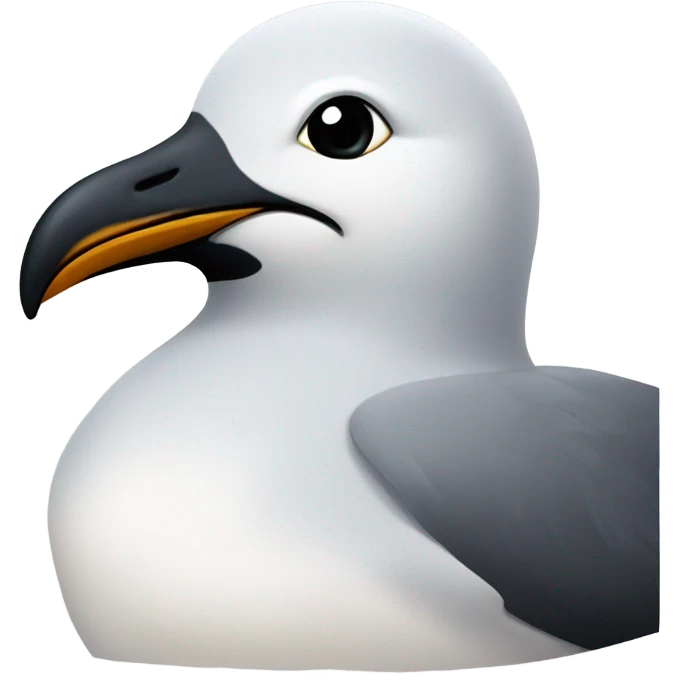 Chubby black face seagull emoji