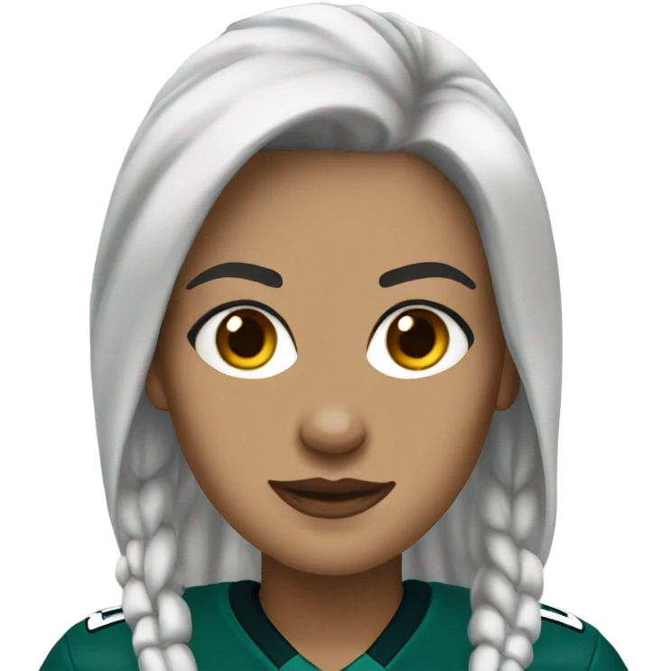 white woman wearing eagles gear - black hair  emoji