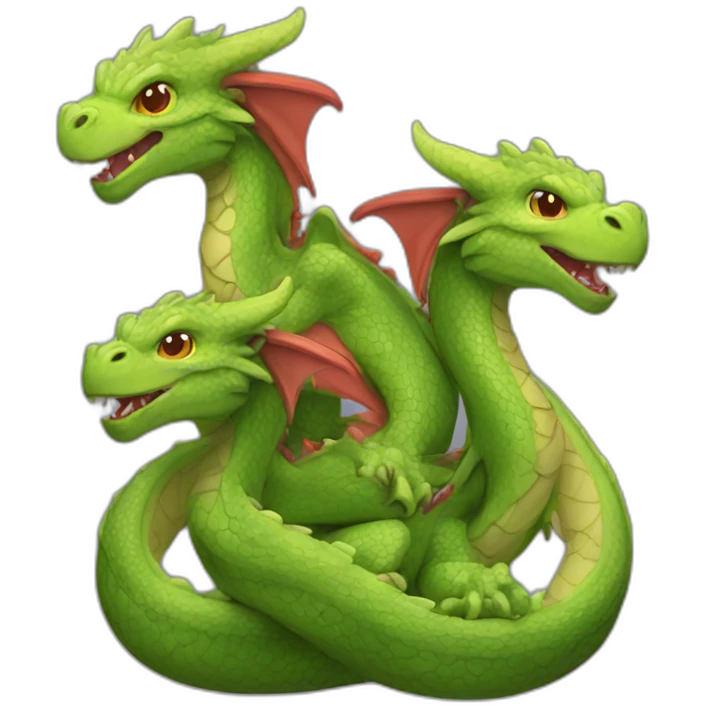 Three headed dragon lover emoji