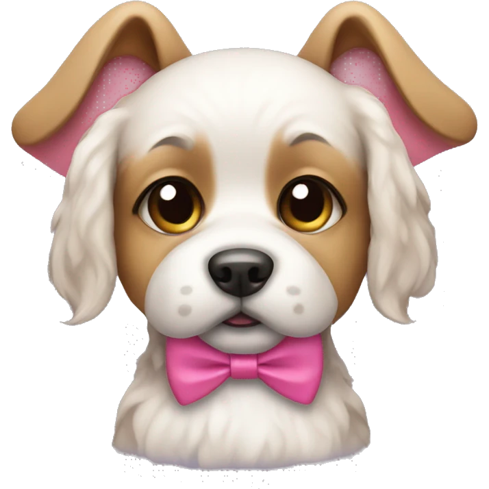Dog with a pink bow emoji