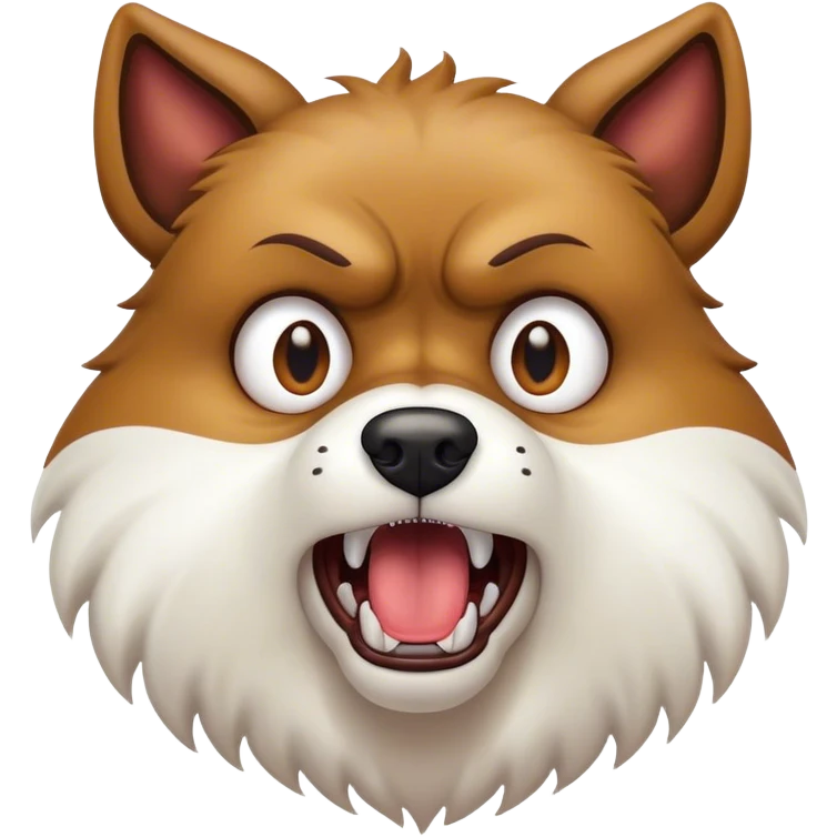 A rabid dog with foaming mouth, aggressive posture, and wild eyes, looking furious and uncontrollable emoji
