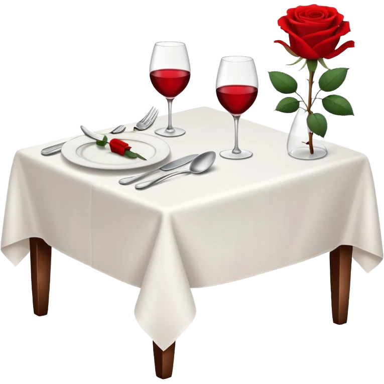 Fine dining romantic restaurant table set for two emoji