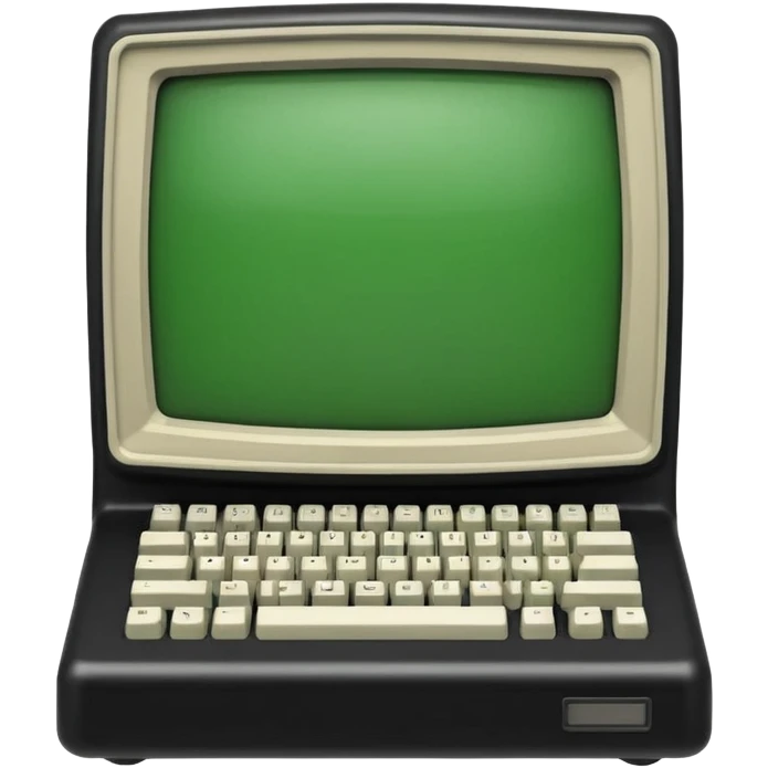 mac os icon code computer retro terminal, black, green white emoji