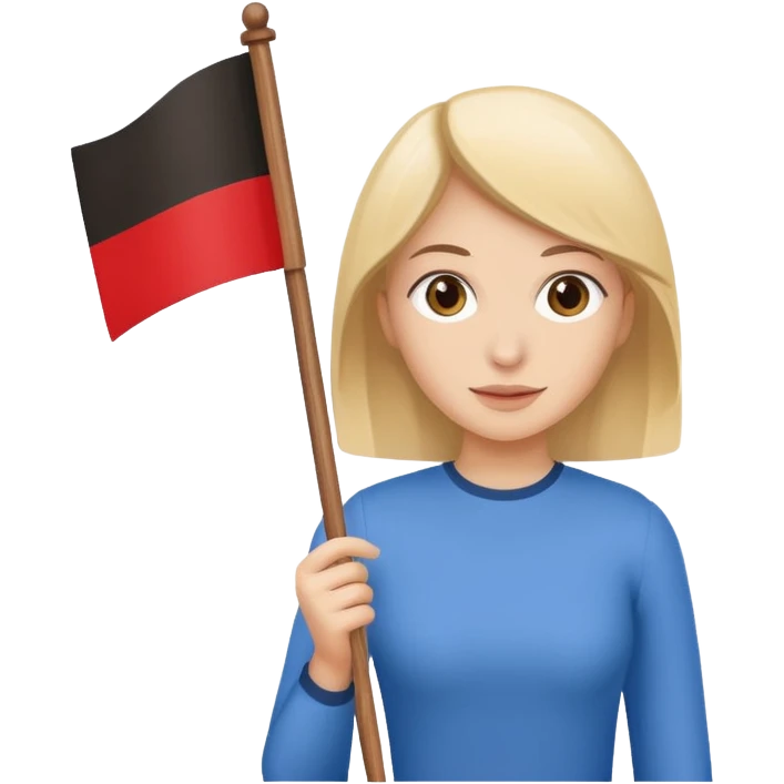 flat Flag holder woman emoji