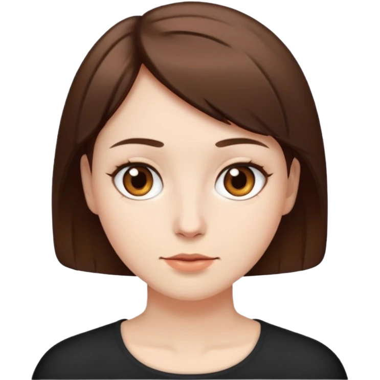Cabelo curto e castanho branca olhos castanho  emoji