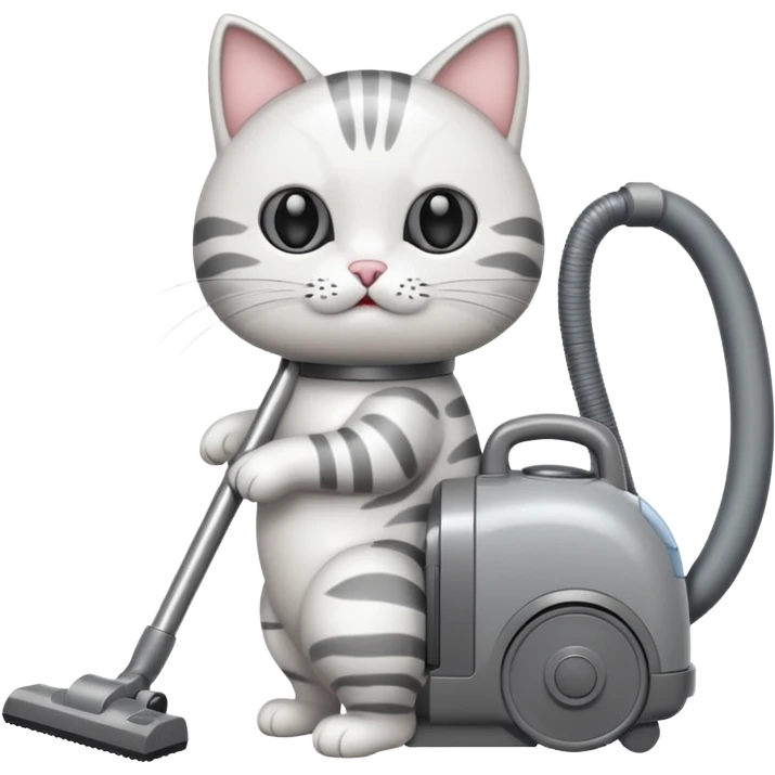 cat pushing vacuum cleaner emoji