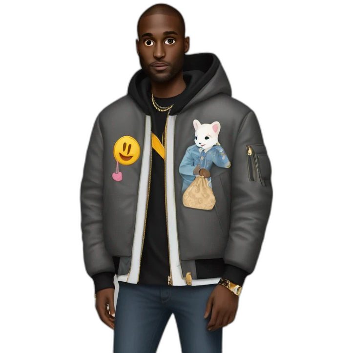 Virgil Abloh with louis Vuitton jacket emoji