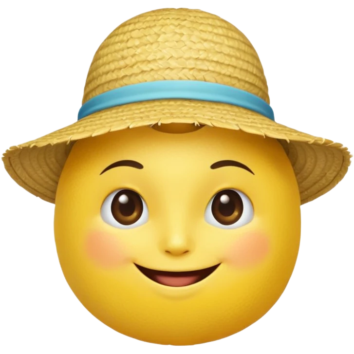 A lemon with a straw beach hat, smiling cutely.































 emoji