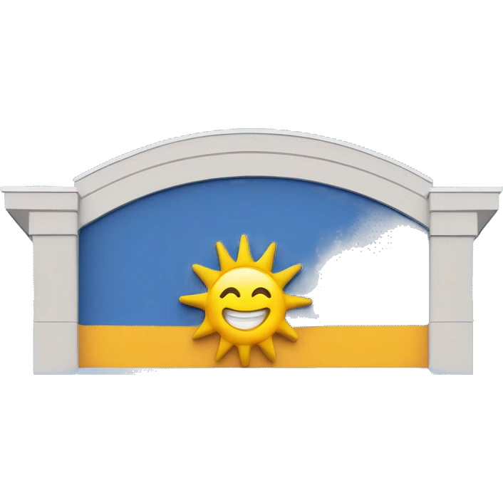 “Walmart storefront with the iconic sunburst logo at the top center, a blue facade with yellow accents, large entrance doors, and a few visible shopping carts in front, capturing the look of a large retail store.” emoji