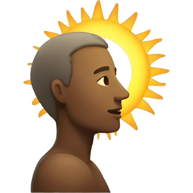 person staring at the sun emoji