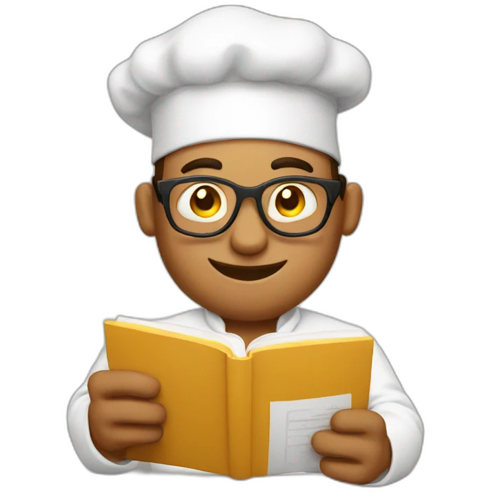 chef reading recipe book emoji